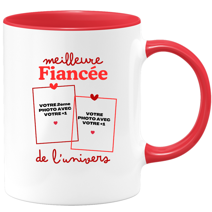 Mug Meilleure Fiancée de l'univers - Mug personnalisé avec 2 photos couple