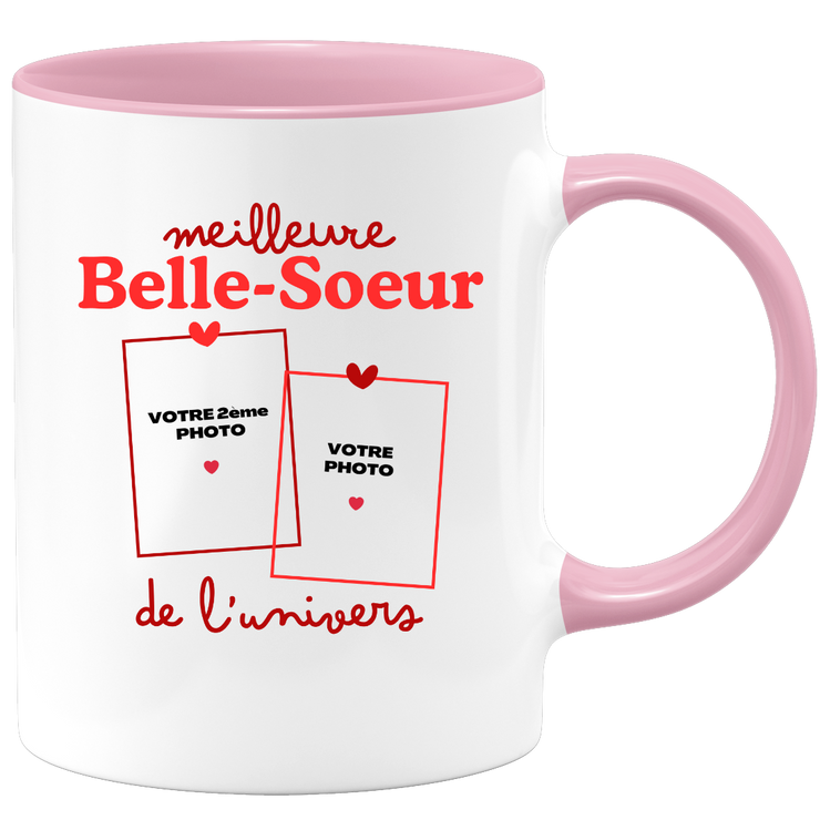 Mug Meilleure Belle-soeur de l'univers - Mug personnalisé avec 2 photos famille