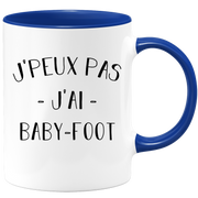 quotedazur - Mug Je Peux Pas J'ai Baby-foot - Cadeau Humour Sport - Idée Cadeau Original - Tasse Baby-foot - Idéal Pour Anniversaire Ou Noël
