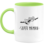 quotedazur - Mug Super Maman Super Héroïne - Cadeau Maman Original - Idée Cadeau Pour Anniversaire Ou Fête Des Mères - Tasse Pour Jeune Ou Future Maman Suite À Une Naissance