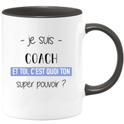 Super power coach mug - ideal funny humor woman coach gift for birthday