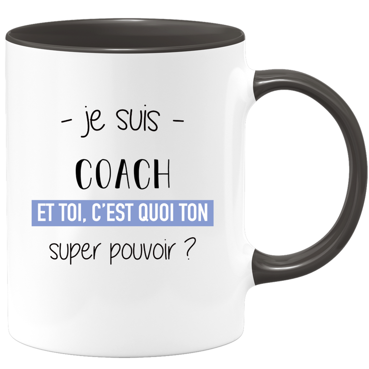 Super power coach mug - ideal funny humor woman coach gift for birthday