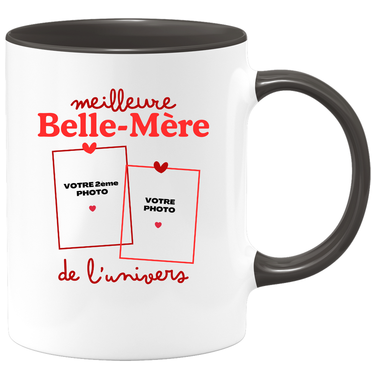 Mug Meilleure Belle-mère de l'univers - Mug personnalisé avec 2 photos famille