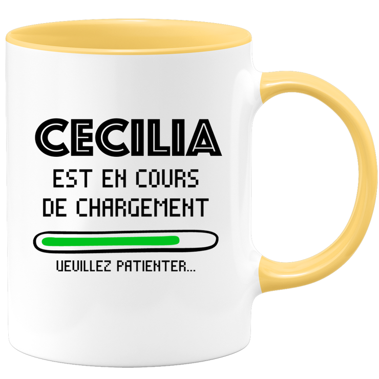quotedazur - Mug Cecilia Est En Cours De Chargement Veuillez Patienter - Cadeau Cecilia Prénom Femme Personnalisé - Cadeau Annniversaire Noël Adolescent Collègue