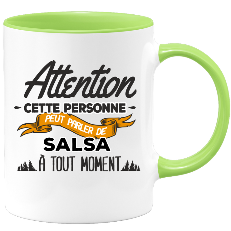 quotedazur - Mug Cette Personne Peut Parler De Salsa À Tout Moment - Cadeau Humour Sport - Idée Cadeau Original     - Tasse Salsa - Anniversaire Ou Noël