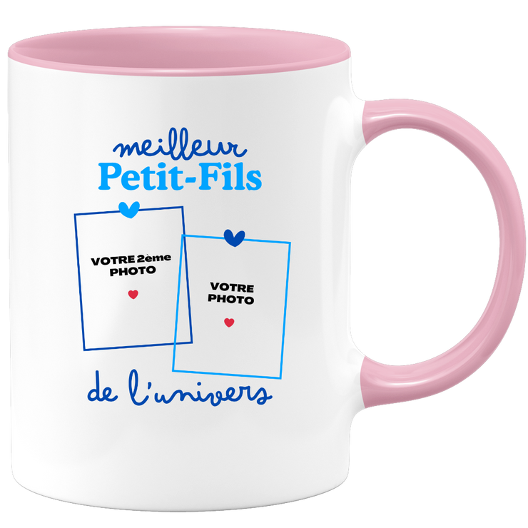 Mug Meilleur Petit-fils de l'univers - Mug personnalisé avec 2 photos famille