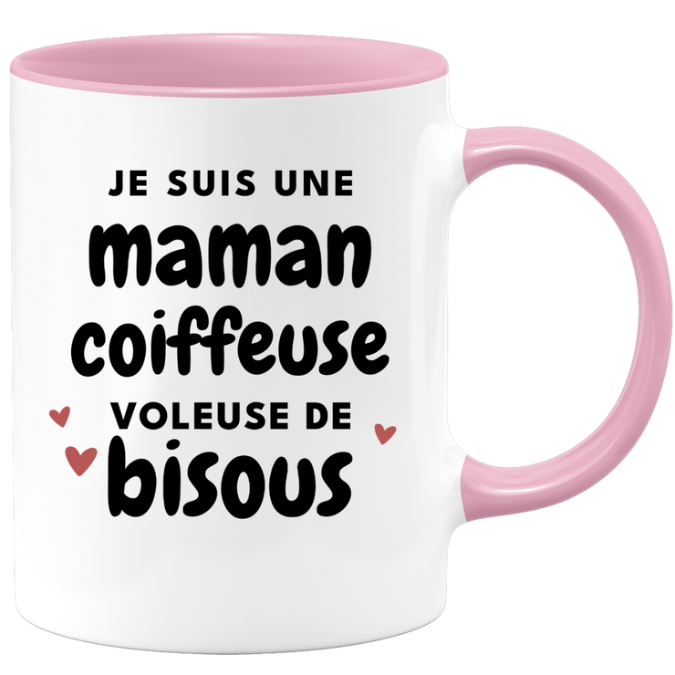 quotedazur - Mug Je Suis Une Maman Coiffeuse Voleuse De Bisous - Cadeau Fête Des Mères Original - Idée Cadeau Pour Anniversaire Maman - Cadeau Pour Future Maman Naissance