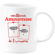 Mug Meilleure Amoureuse de l'univers - Mug personnalisé avec 2 photos couple