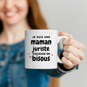 quotedazur - Mug Je Suis Une Maman Juriste Voleuse De Bisous - Cadeau Fête Des Mères Original - Idée Cadeau Pour Anniversaire Maman - Cadeau Pour Future Maman Naissance
