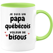 quotedazur - Mug Je Suis Un Papa Québécois Voleur De Bisous - Cadeau Fête Des Pères Original - Idée Cadeau Pour Anniversaire Papa - Cadeau Pour Futur Papa Naissance