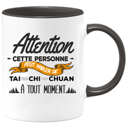quotedazur - Mug Cette Personne Peut Parler De Tai-Chi-Chuan À Tout Moment - Cadeau Humour Sport - Idée Cadeau Original     - Tasse Tai-Chi-Chuan - Anniversaire Ou Noël
