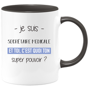quotedazur - Mug Je Suis Secretaire medicale Et Toi C'est Quoi Ton Super Pouvoir - Cadeau Humour Travail - Idée Cadeau Départ Collègue - Tasse Chef Secretaire medicale - Idéal Pour Noël Au Bureau