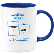 Mug Meilleur Mari de l'univers - Mug personnalisé avec 2 photos famille
