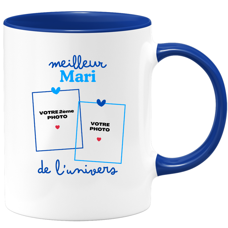 Mug Meilleur Mari de l'univers - Mug personnalisé avec 2 photos famille