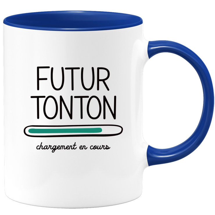 quotedazur - Mug Futur Tonton 2025 Chargement En Cours - Cadeau Futur Tonton - Surprise Annonce Grossesse Garçon/Fille Naissance Bébé