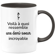 quotedazur - Mug Voilà À Quoi Ressemble Une Demi-soeur Incroyable - Cadeau Pour Demi-soeur - Cadeau Personnalisé Pour Femme - Cadeau Original Anniversaire Ou Noël