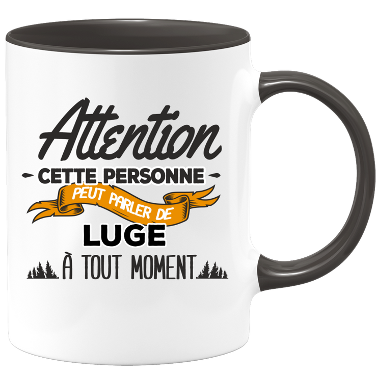 quotedazur - Mug Cette Personne Peut Parler De Luge À Tout Moment - Cadeau Humour Sport - Idée Cadeau Original     - Tasse Luge - Anniversaire Ou Noël