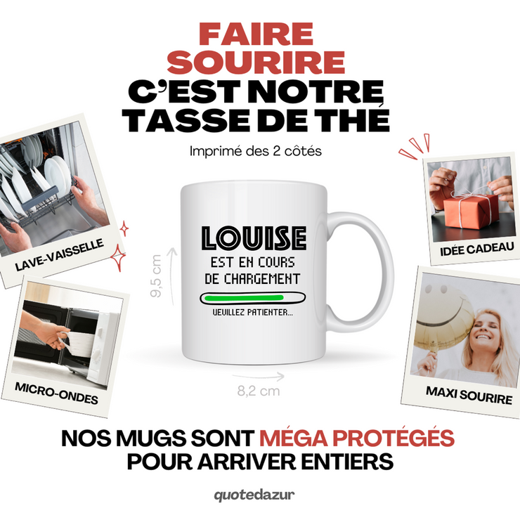 Mug Louise Is Loading Please Wait - Gift Louise First Name Woman Personalized