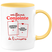 Mug Meilleure Conjointe de l'univers - Mug personnalisé avec 2 photos couple