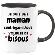quotedazur - Mug Je Suis Une Maman Saint-Hyacinthoise Voleuse De Bisous - Cadeau Pour Saint-Hyacinthoise - Cadeau Personnalisé Femme - Cadeau Original Pour Anniversaire Noël Future Maman Naissance