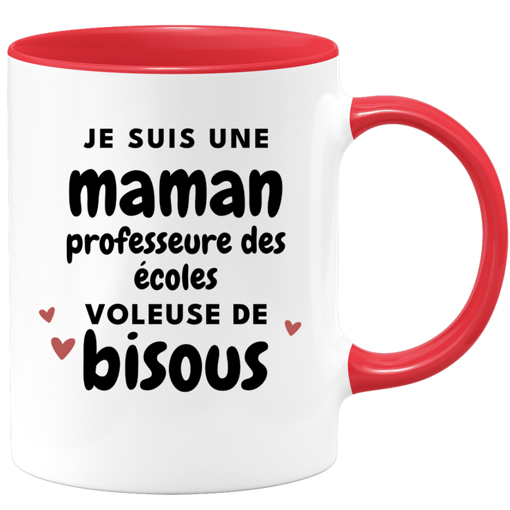 quotedazur - Mug I Am A School Teacher Mom Thief Of Kisses - Original Mother's Day Gift - Gift Idea For Mom Birthday - Gift For Future Mom Birth