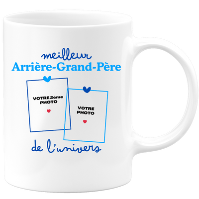 Mug Meilleur Arrière-grand-père de l'univers - Mug personnalisé avec 2 photos famille
