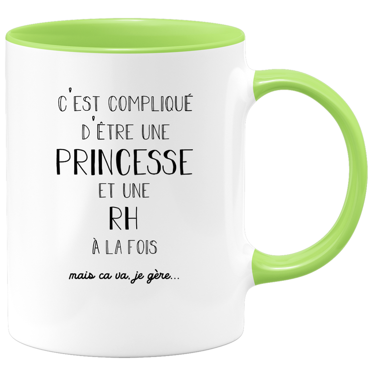 quotedazur - Mug Princesse Et Rh A La Fois Mais Je Gère - Tasse Cadeau Femme Travail Fête Des Mères Anniversaire - Cadeau Départ ou Noël Pour Une Rh