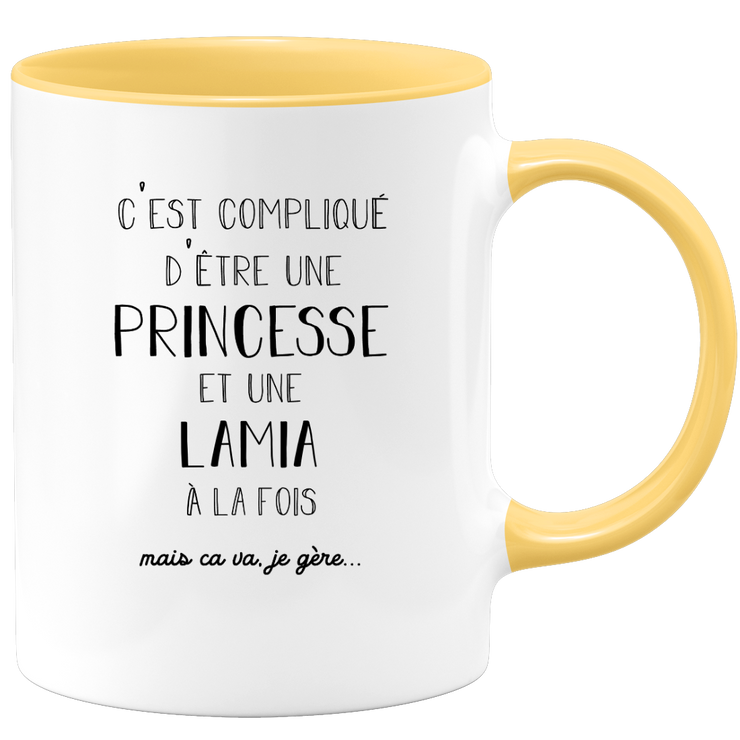 Lamia gift mug - complicated to be a princess and a lamia - Personalized first name gift Birthday woman Christmas departure colleague
