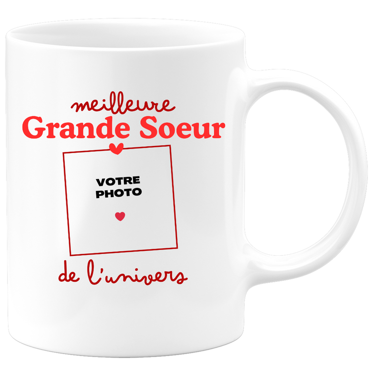 Mug Meilleure Grande Soeur de l'univers - Mug personnalisé avec photo famille