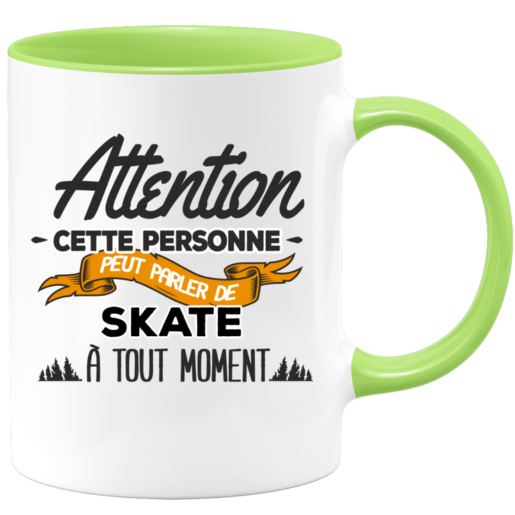 quotedazur - Mug Cette Personne Peut Parler De Skate À Tout Moment - Cadeau Humour Sport - Idée Cadeau Original Skater Skateuse - Tasse Skate - Anniversaire Ou Noël