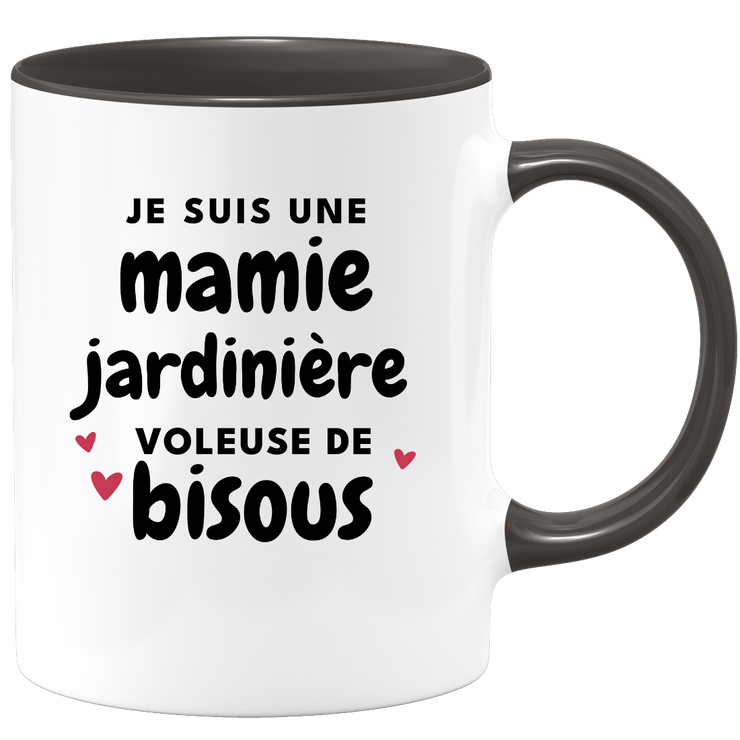 quotedazur - Mug Je Suis Une Mamie Jardinière Voleuse De Bisous - Cadeau Fête Des Grand Mères Original - Idée Cadeau Pour Anniversaire Mémé Jardinage - Cadeau Future Mamy Naissance