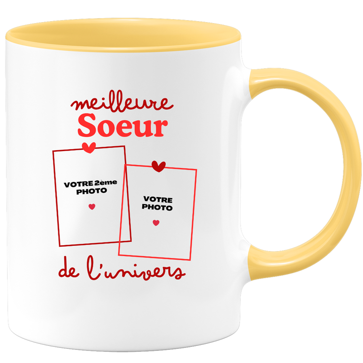 Mug Meilleure Soeur de l'univers - Mug personnalisé avec 2 photos famille