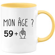 quotedazur - Mug Anniversaire 60 ans Doigt Honneur Rigolo Drôle - Tasse Fun Idée Cadeau Anniversaire 60 ans Homme Femme Humour Original