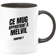 Mug Ce mug appartient à Melvil, compris ?