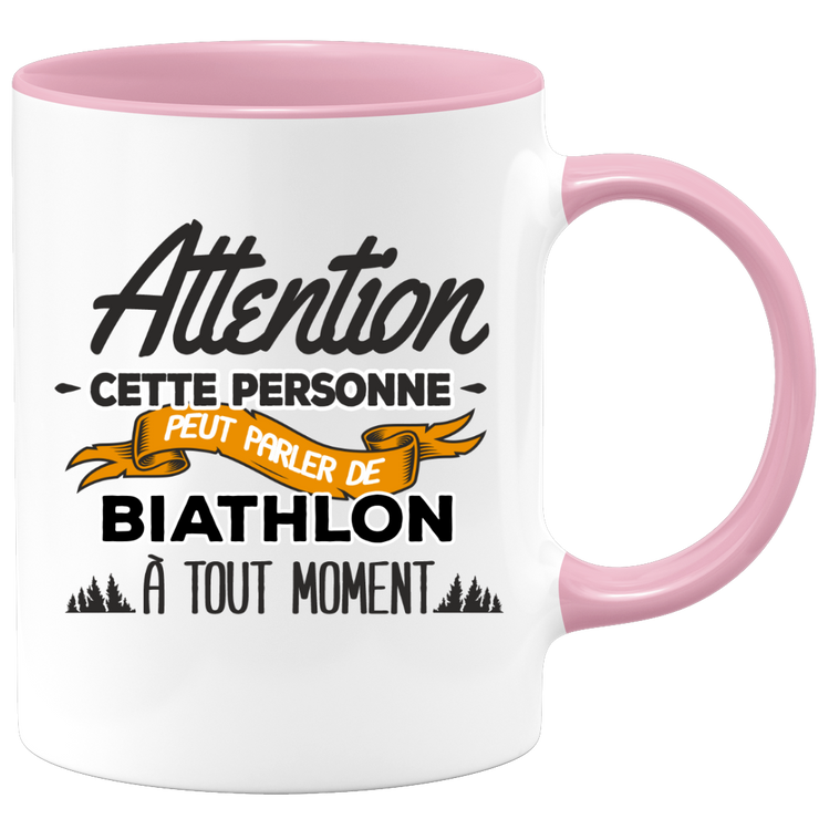 quotedazur - Mug Cette Personne Peut Parler De Biathlon À Tout Moment - Cadeau Humour Sport - Idée Cadeau Original     - Tasse Biathlon - Anniversaire Ou Noël