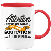 quotedazur - Mug Cette Personne Peut Parler De Équitation À Tout Moment - Cadeau Humour Sport - Idée Cadeau Original     - Tasse Équitation - Anniversaire Ou Noël