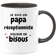 quotedazur - Mug I Am A Receptionist Dad Who Steals Kisses - Original Father's Day Gift - Gift Idea For Dad Birthday - Gift For Future Dad Birth