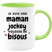 quotedazur - Mug Je Suis Une Maman Jockey Voleuse De Bisous - Cadeau Fête Des Mères Original - Idée Cadeau Pour Anniversaire Maman - Cadeau Pour Future Maman Naissance