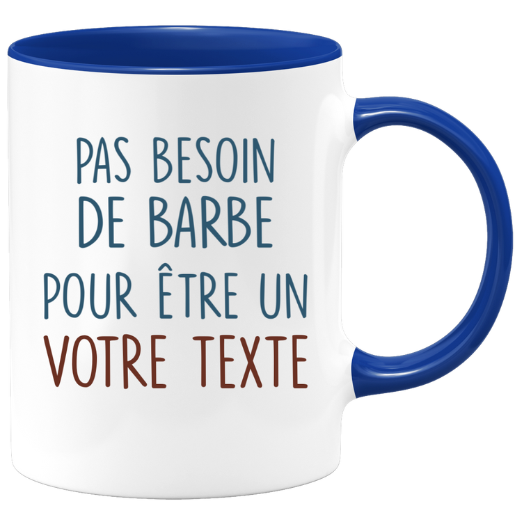 Mug personnalisable Pas besoin de barbe - Prénom Sport Passion Alcool