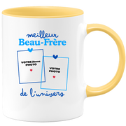 Mug Meilleur Beau-frère de l'univers - Mug personnalisé avec 2 photos famille