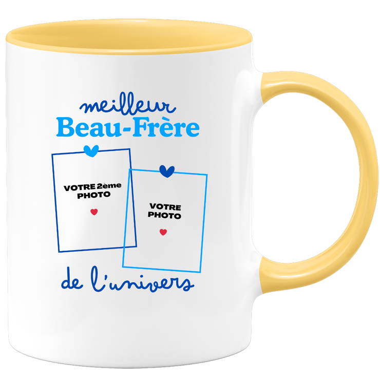 Mug Meilleur Beau-frère de l'univers - Mug personnalisé avec 2 photos famille