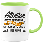 quotedazur - Mug Cette Personne Peut Parler De Char À Voile À Tout Moment - Cadeau Humour Sport - Idée Cadeau Original     - Tasse Char À Voile - Anniversaire Ou Noël