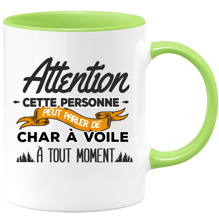 quotedazur - Mug Cette Personne Peut Parler De Char À Voile À Tout Moment - Cadeau Humour Sport - Idée Cadeau Original     - Tasse Char À Voile - Anniversaire Ou Noël
