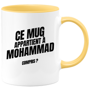 Mug Ce mug appartient à Mohammad, compris ?