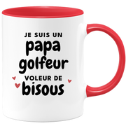 quotedazur - Mug Je Suis Un Papa Golfeur Voleur De Bisous - Cadeau Fête Des Pères Original - Idée Cadeau Pour Anniversaire Papa - Cadeau Pour Futur Papa Naissance