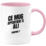 Mug Ce mug appartient à Ali, compris ?