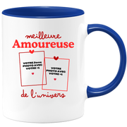 Mug Meilleure Amoureuse de l'univers - Mug personnalisé avec 2 photos couple