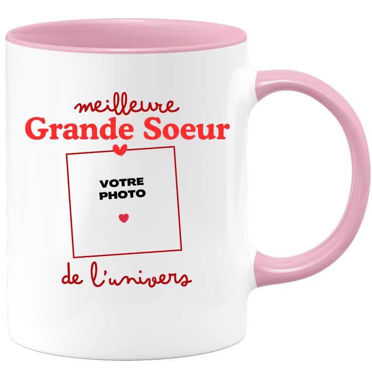 Mug Meilleure Grande Soeur de l'univers - Mug personnalisé avec photo famille