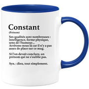 Mug Gift Constant - definition Constant - Personalized first name gift Birthday Man Christmas departure colleague - Ceramic - White