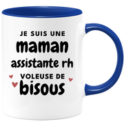 quotedazur - Mug Je Suis Une Maman Assistante Rh Voleuse De Bisous - Cadeau Fête Des Mères Original - Idée Cadeau Pour Anniversaire Maman - Cadeau Pour Future Maman Naissance